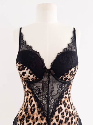 LEOPARD BLACK LACE BODYSUIT (75B/70C)