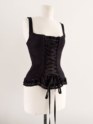 BLACK LACE SOFT CORSET (S/M, EU 36/38)