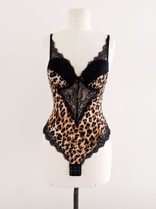 LEOPARD BLACK LACE BODYSUIT (75B/70C)