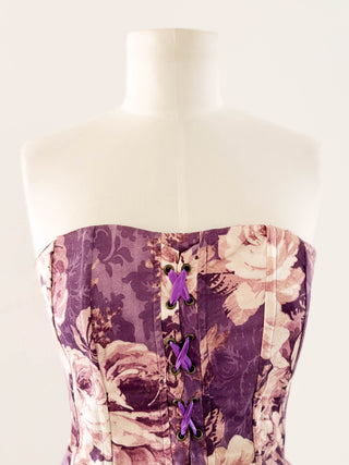 PURPLE BEIGE FLORAL CORSET (M - EU 38/40)