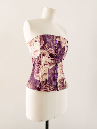 PURPLE BEIGE FLORAL CORSET (M - EU 38/40)