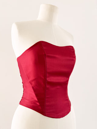 SATIN BURGANDY CORSET (XS/S - EU 34/36