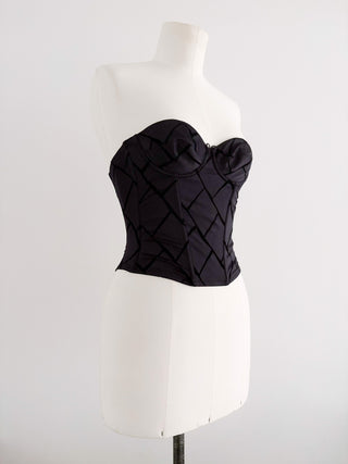 BLACK VELOURS BUSTIER (70B/75A)