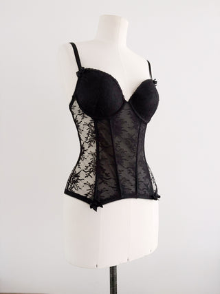 BLACK LACE BUSTIER (75D/80C)