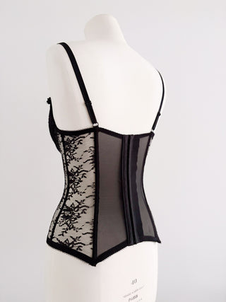 BLACK LACE BUSTIER (75D/80C)