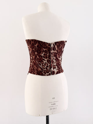 BOW LEOPARD BROWN BUSTIER (M/L - EU 38/40)