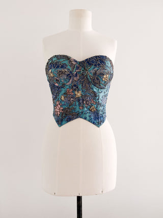 BLUE SPARKLY CORSET (S/M - EU 36/38)