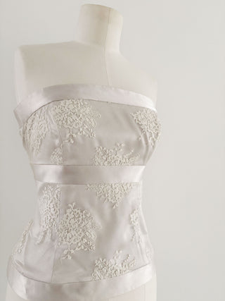 SILVER IVORY LACE CORSET (L, EU 42)