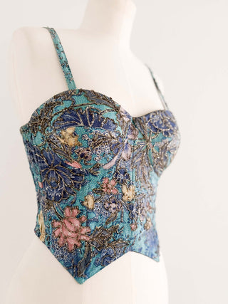 BLUE SPARKLY CORSET (S/M - EU 36/38)