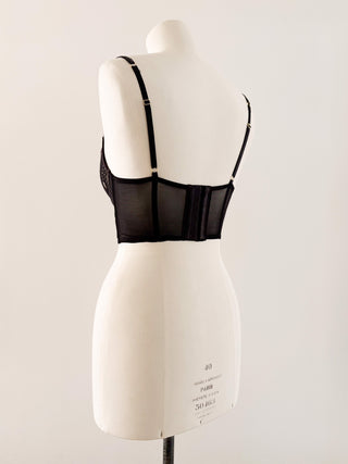 LACE BLACK CROPPED BUSTIER (70D/75C)