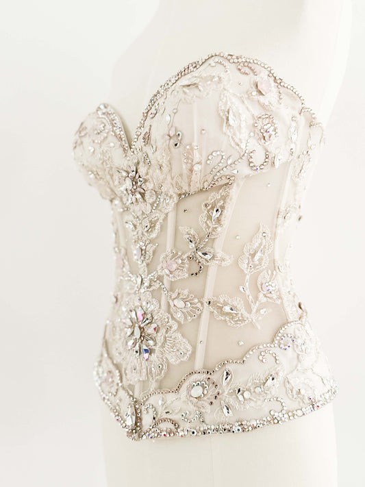 FLORAL SWAROVSKI CORSET (XS - M)