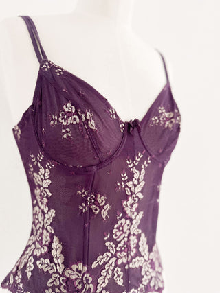 PURPLE GOLD LACE BUSTIER (75B/70C)