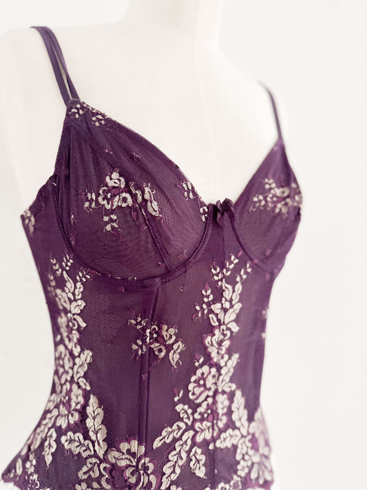 PURPLE GOLD LACE BUSTIER (75B/70C)