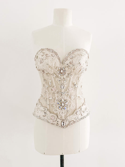 FLORAL SWAROVSKI CORSET (XS - M)