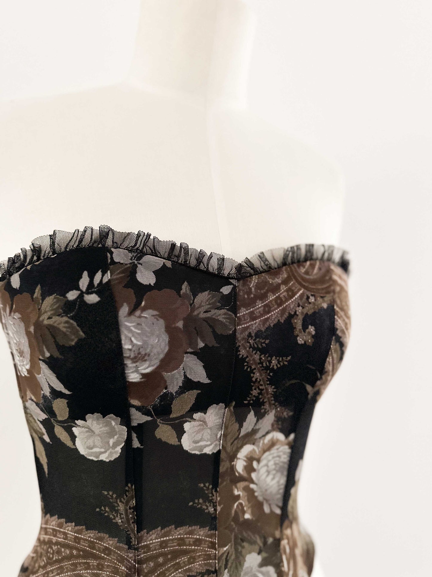 DARK FLORAL BUSTIER (XS - S)