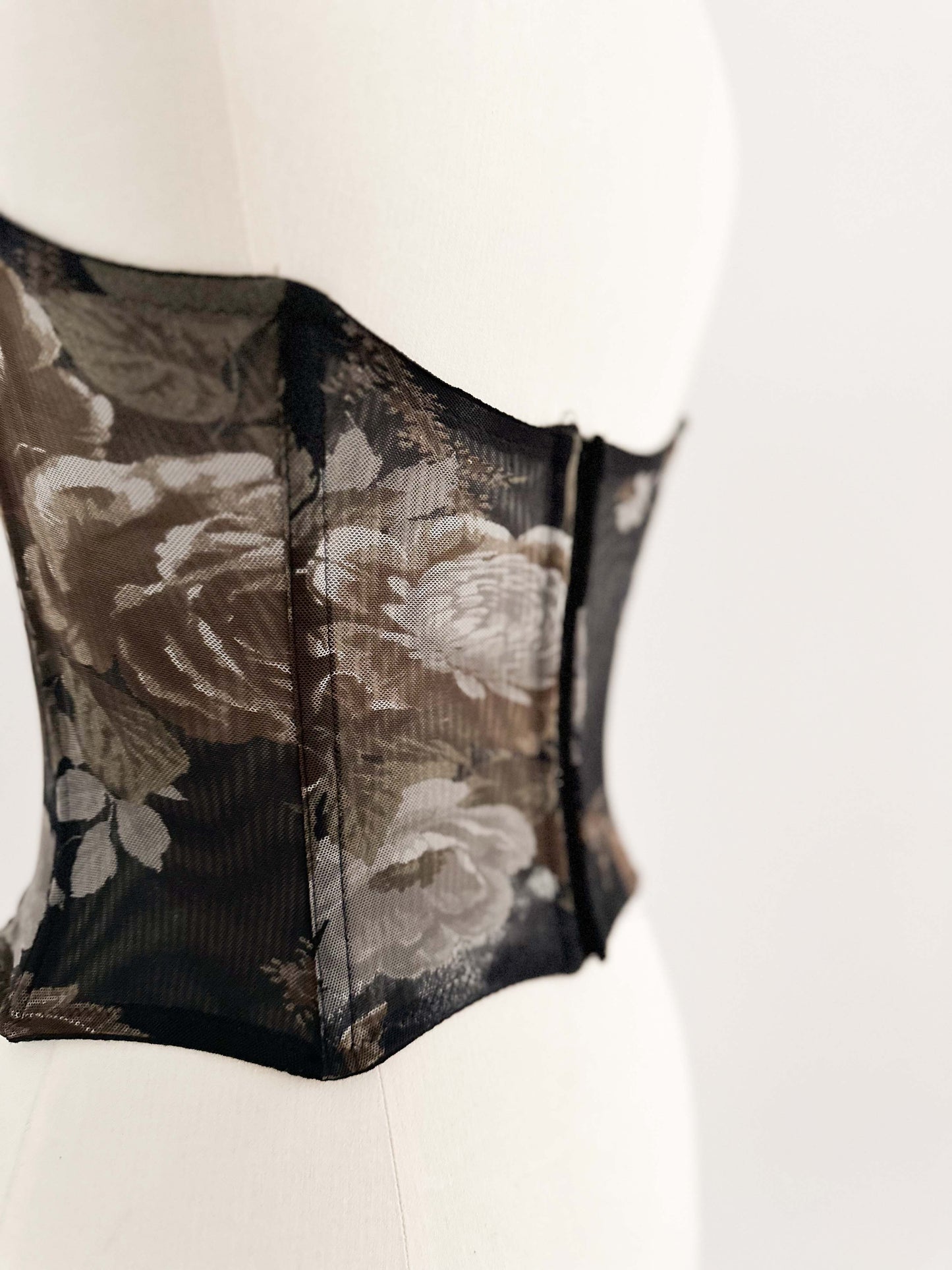 DARK FLORAL BUSTIER (XS - S)