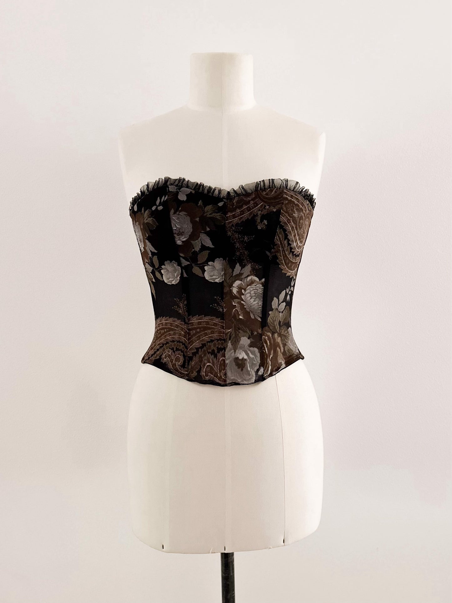 DARK FLORAL BUSTIER (XS - S)