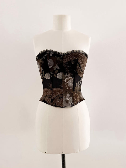 DARK FLORAL BUSTIER (XS - S)