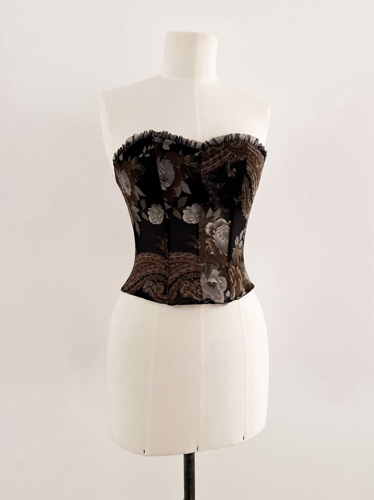 DARK FLORAL BUSTIER (XS - S)