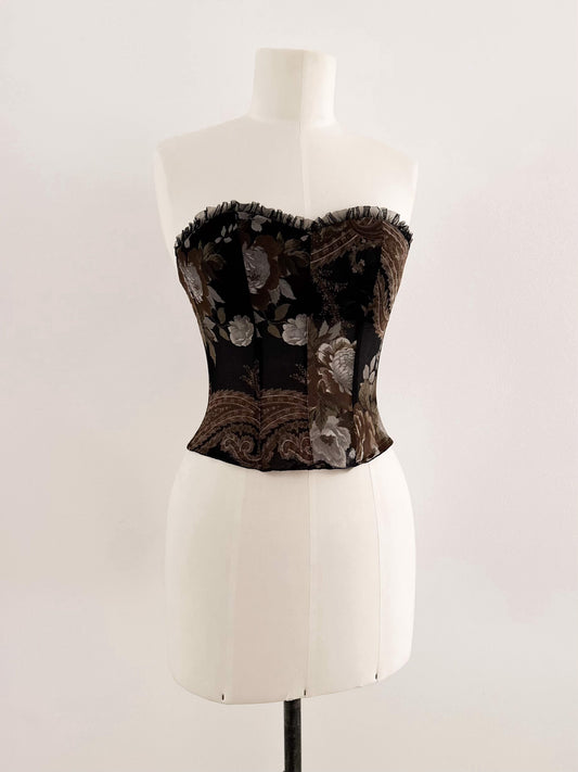 DARK FLORAL BUSTIER (XS - S)