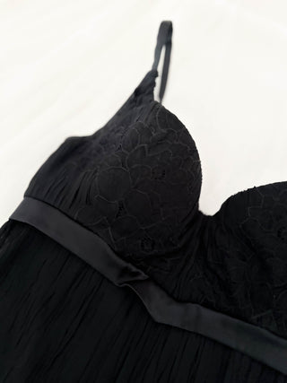 BLACK SILK LA PERLA BUSTIER (75B/70C)