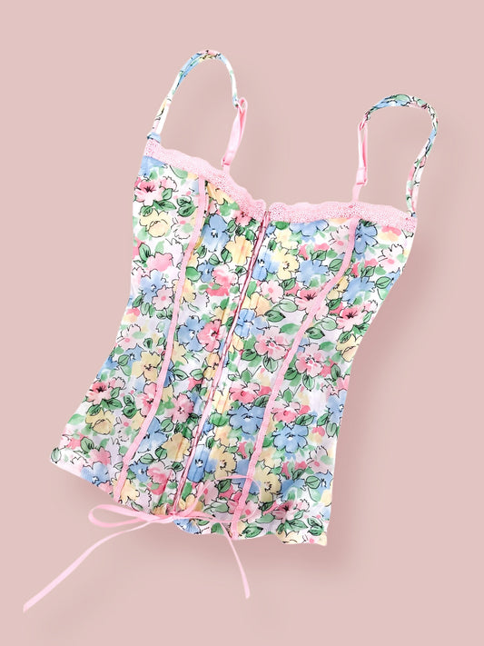 FLORAL PASTEL BUSTIER (XS - S)