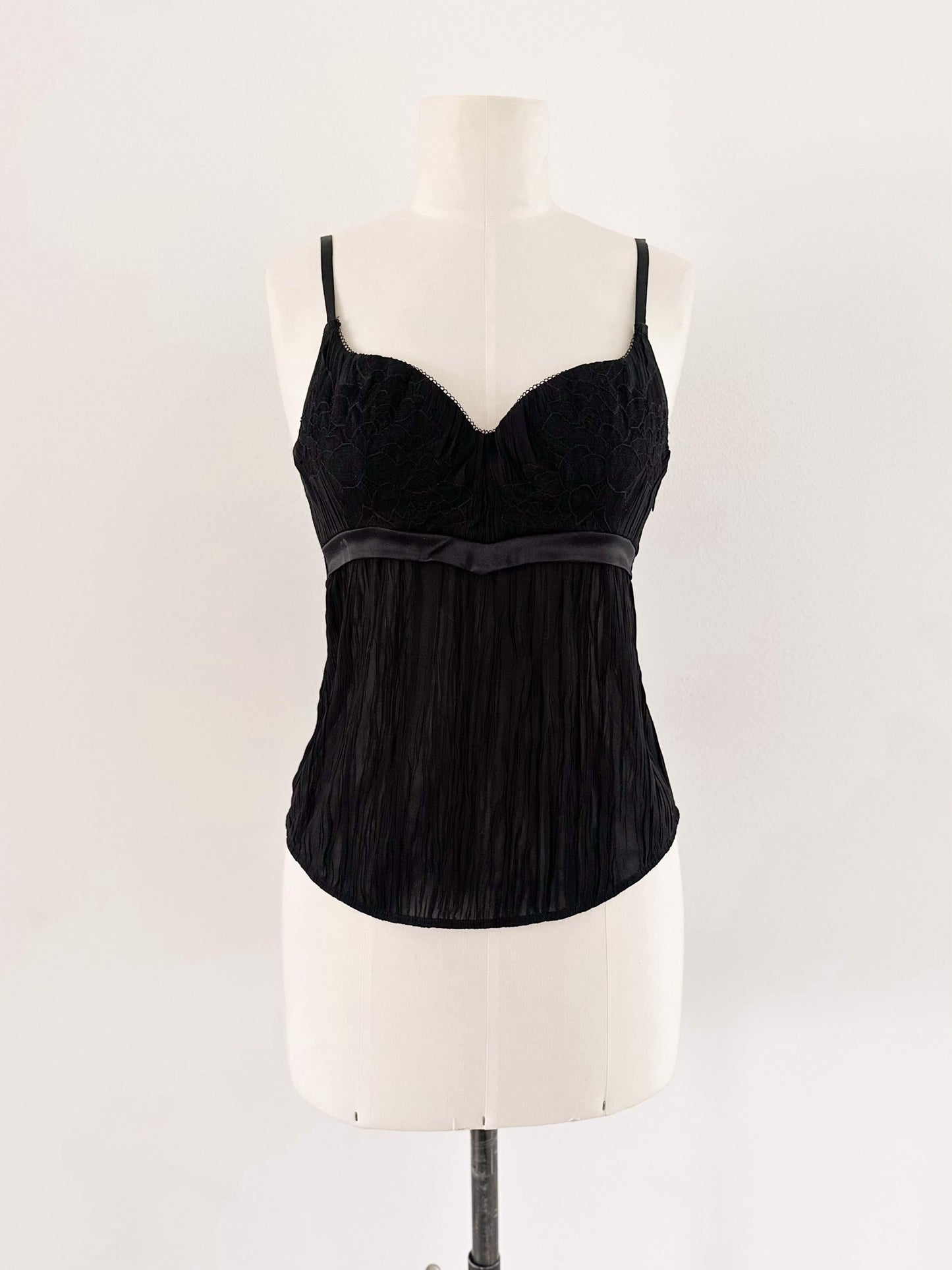 BLACK SILK LA PERLA BUSTIER (75B/70C)