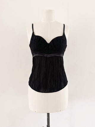 BLACK SILK LA PERLA BUSTIER (75B/70C)