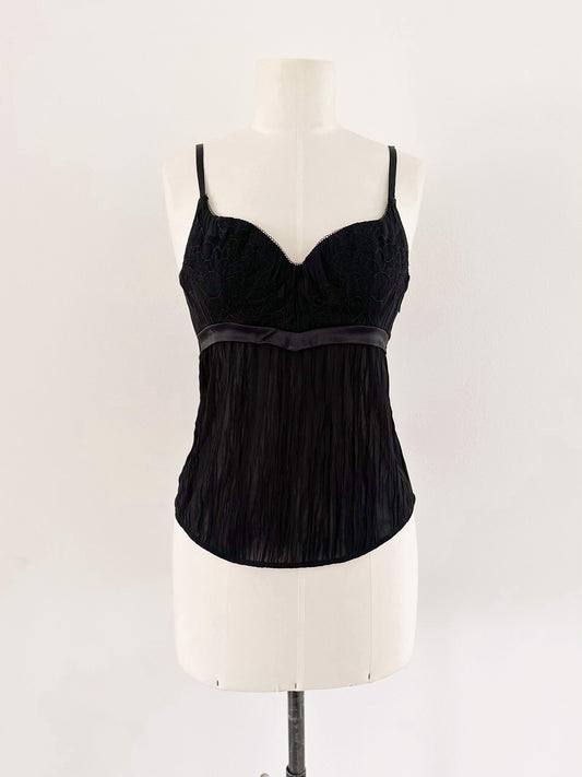 BLACK SILK LA PERLA BUSTIER (75B/70C)