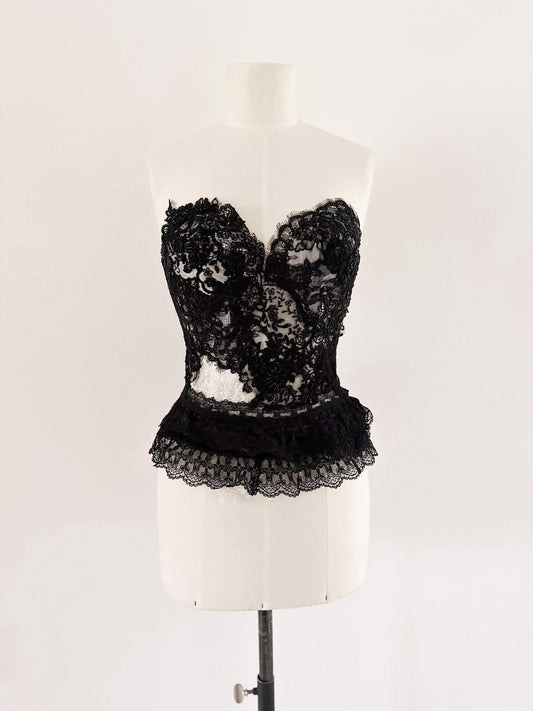 B&W ROYAL EMBELLISHED BUSTIER (XS - S)