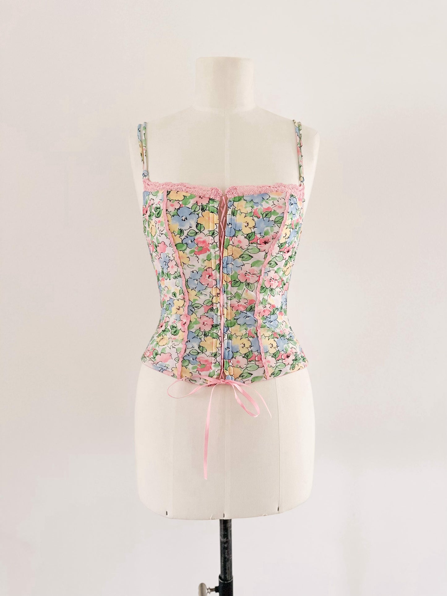 FLORAL PASTEL BUSTIER (XS - S)
