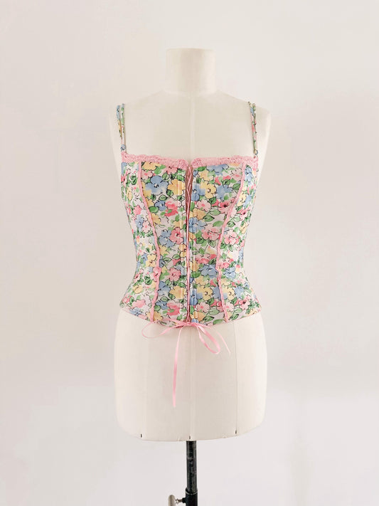 FLORAL PASTEL BUSTIER (XS - S)