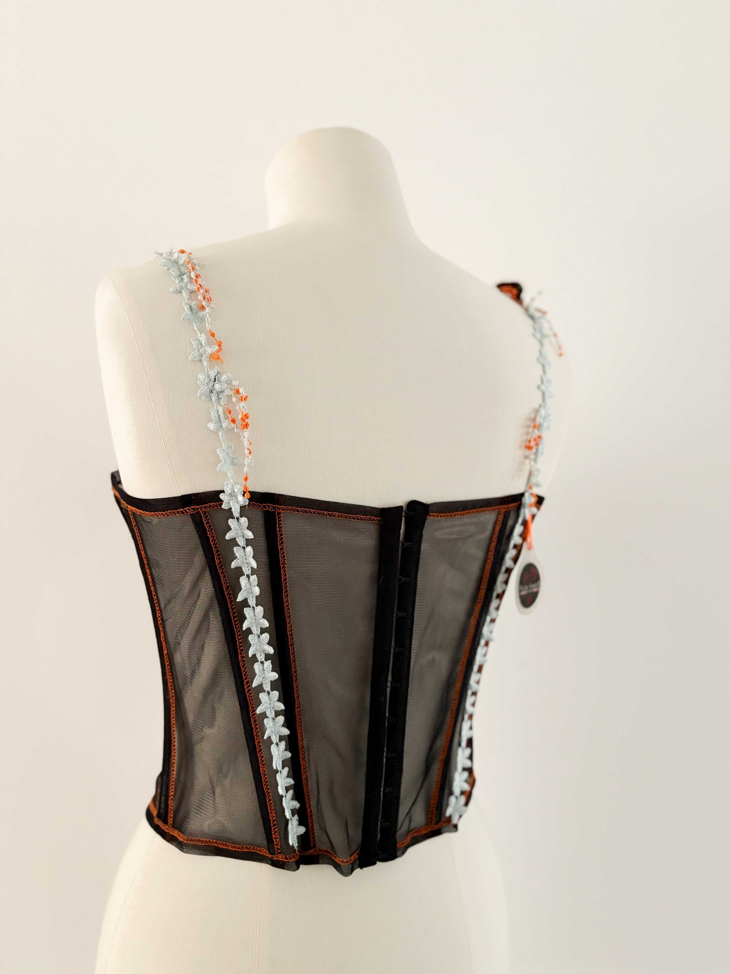BLACK FLORAL COUTURE CORSET (75D/80C)