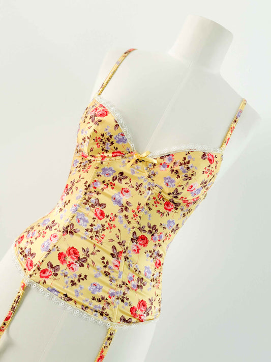 SUNSHINE FLORAL SATIN BUSTIER (75A/70B)