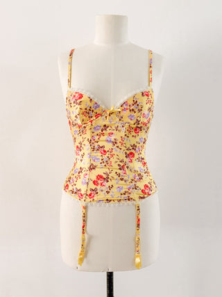SUNSHINE FLORAL SATIN BUSTIER (75A/70B)