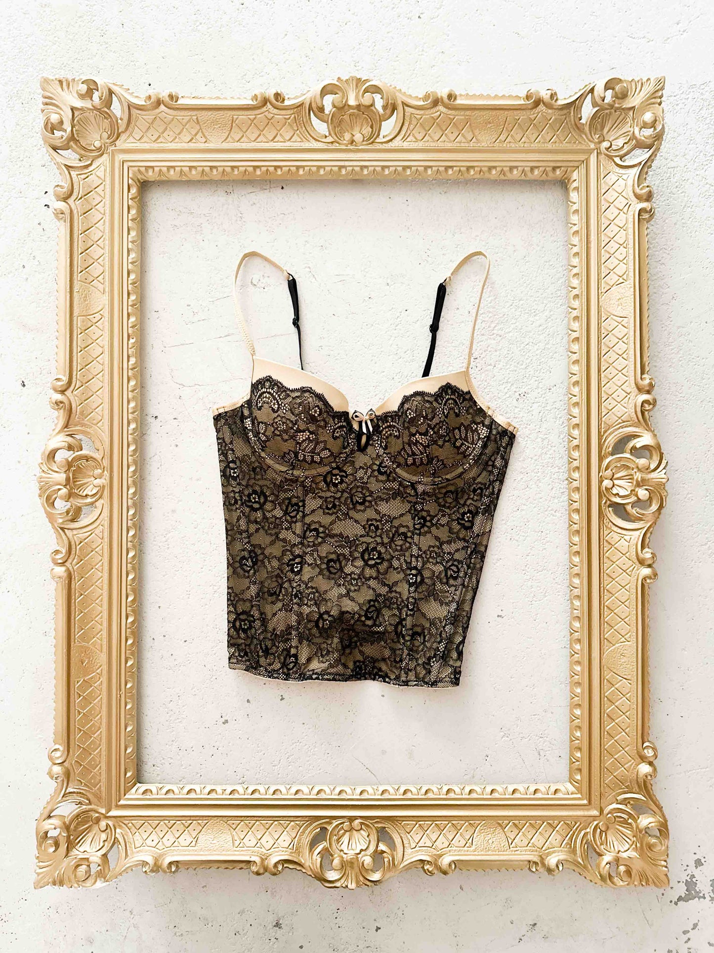 GOLDEN BLACK LACE BUSTIER (80C/75D)