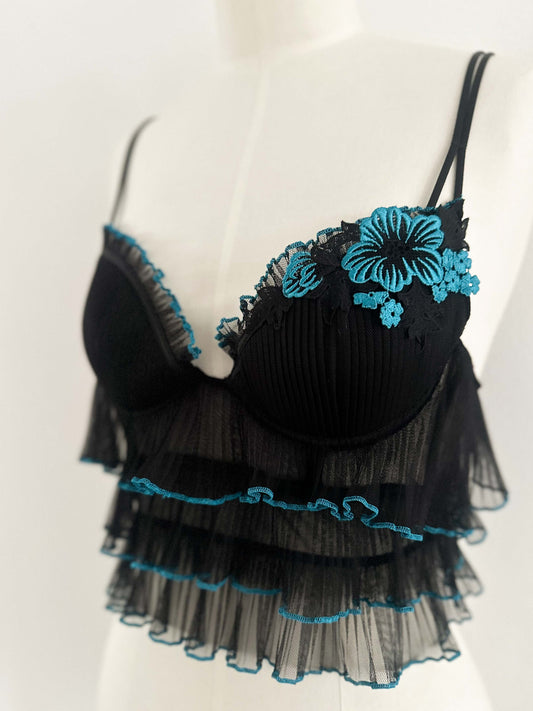 RUFFLE FLORAL BUSTIER (75B/70C)