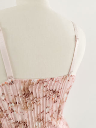 PLISSÉ FLORAL BUSTIER (75B/70C)