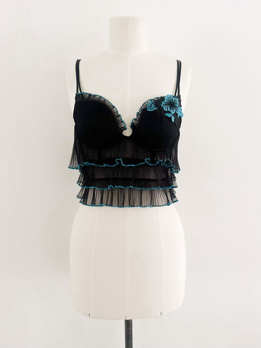 RUFFLE FLORAL BUSTIER (75B/70C)