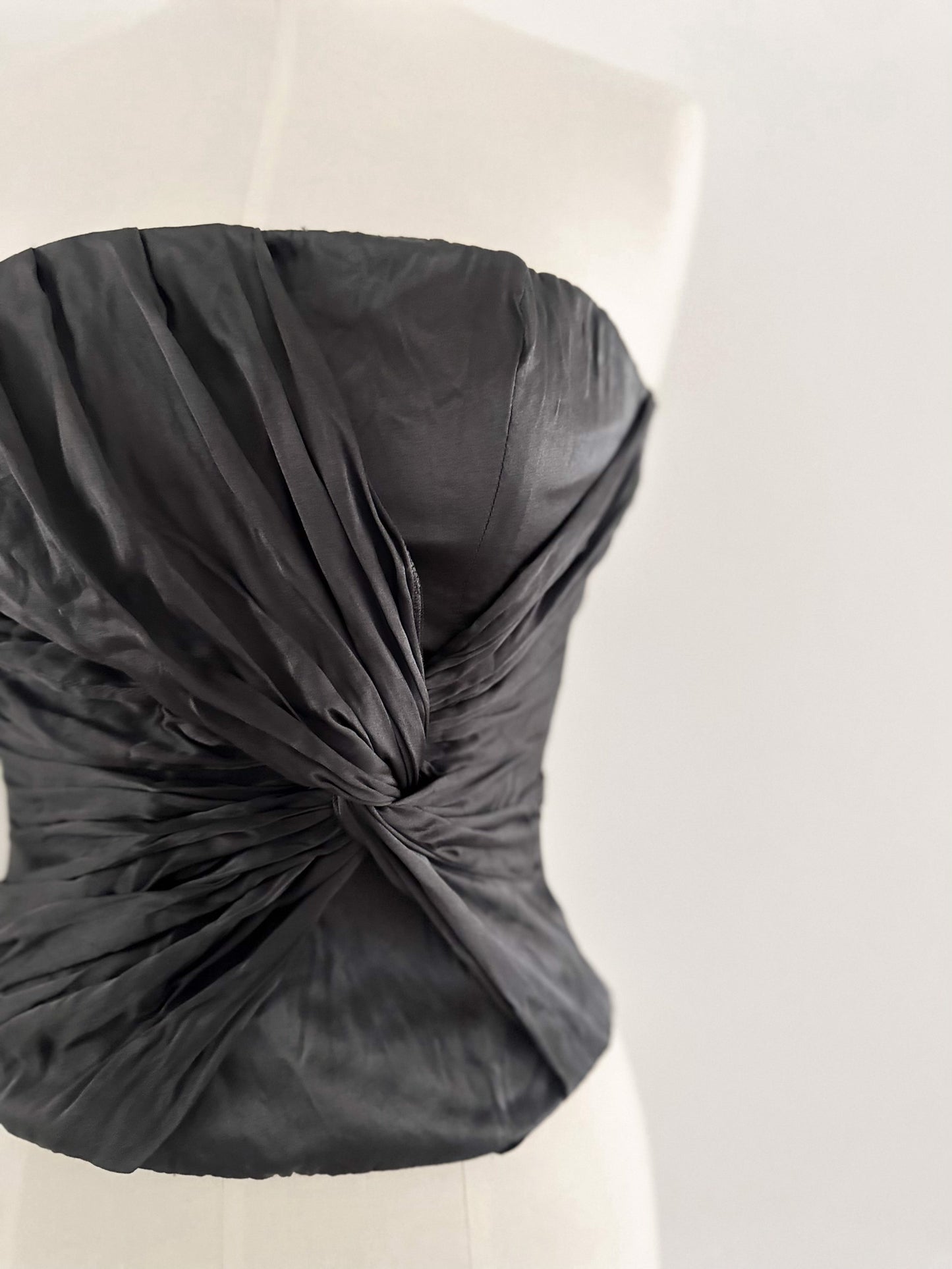 100% SILK ANTHRACITE BUSTIER (XS - S)