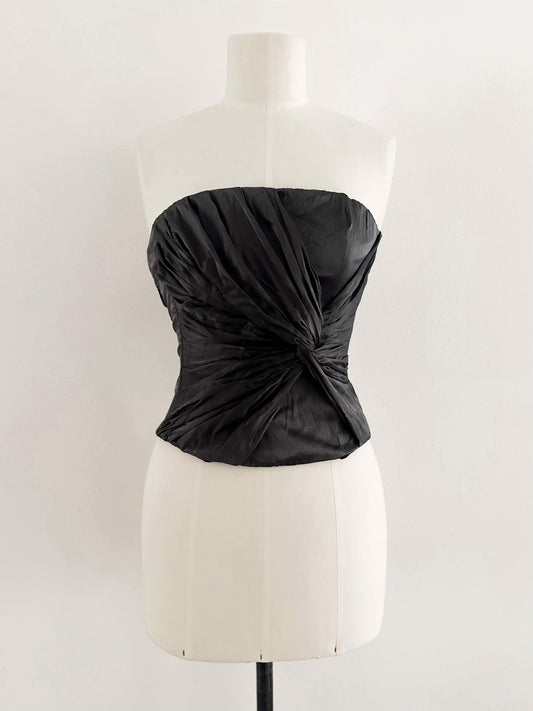 100% SILK ANTHRACITE BUSTIER (XS - S)