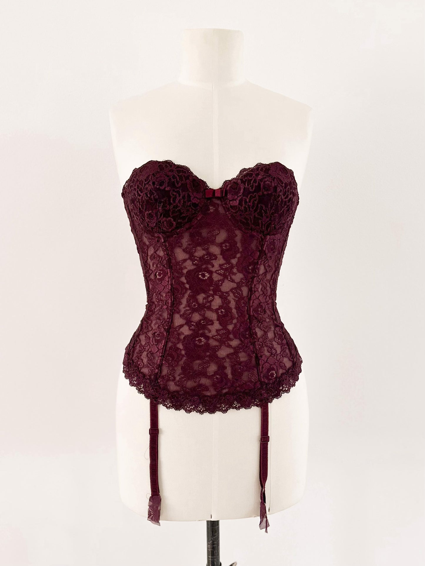 BURGANDY LACE BUSTIER (75B/70C)