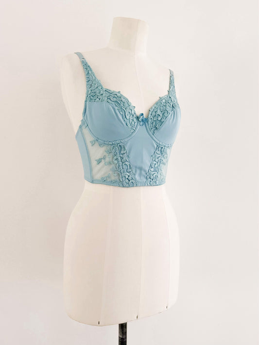 BLUE LACE BUSTIER (75B/70C)