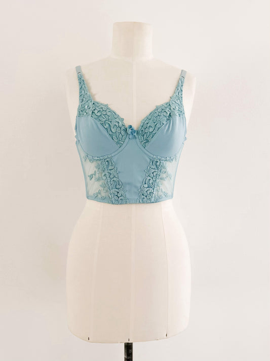BLUE LACE BUSTIER (75B/70C)