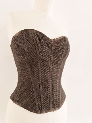 FRENCH BROWN CORSET (XS, EU 34)