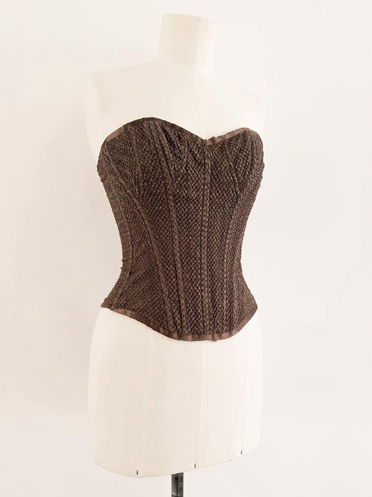 FRENCH BROWN CORSET (XS - S)
