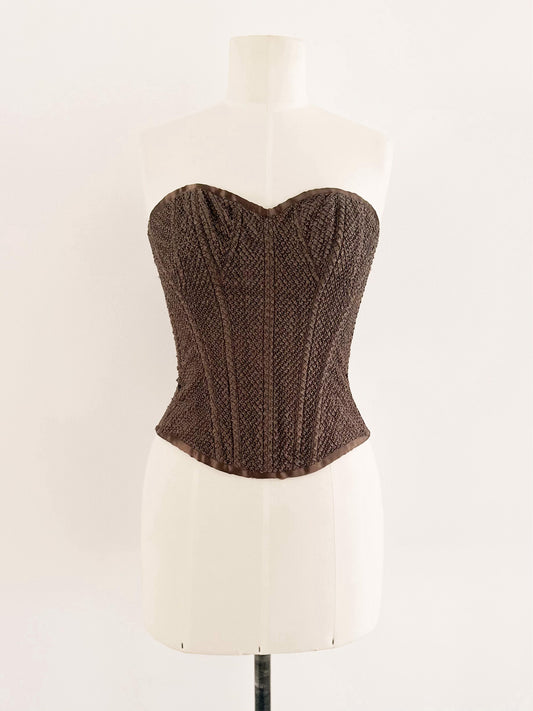 FRENCH BROWN CORSET (XS - S)