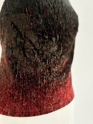 BLACK VELVET RED SPARKLE BUSTIER (M, EU 38)