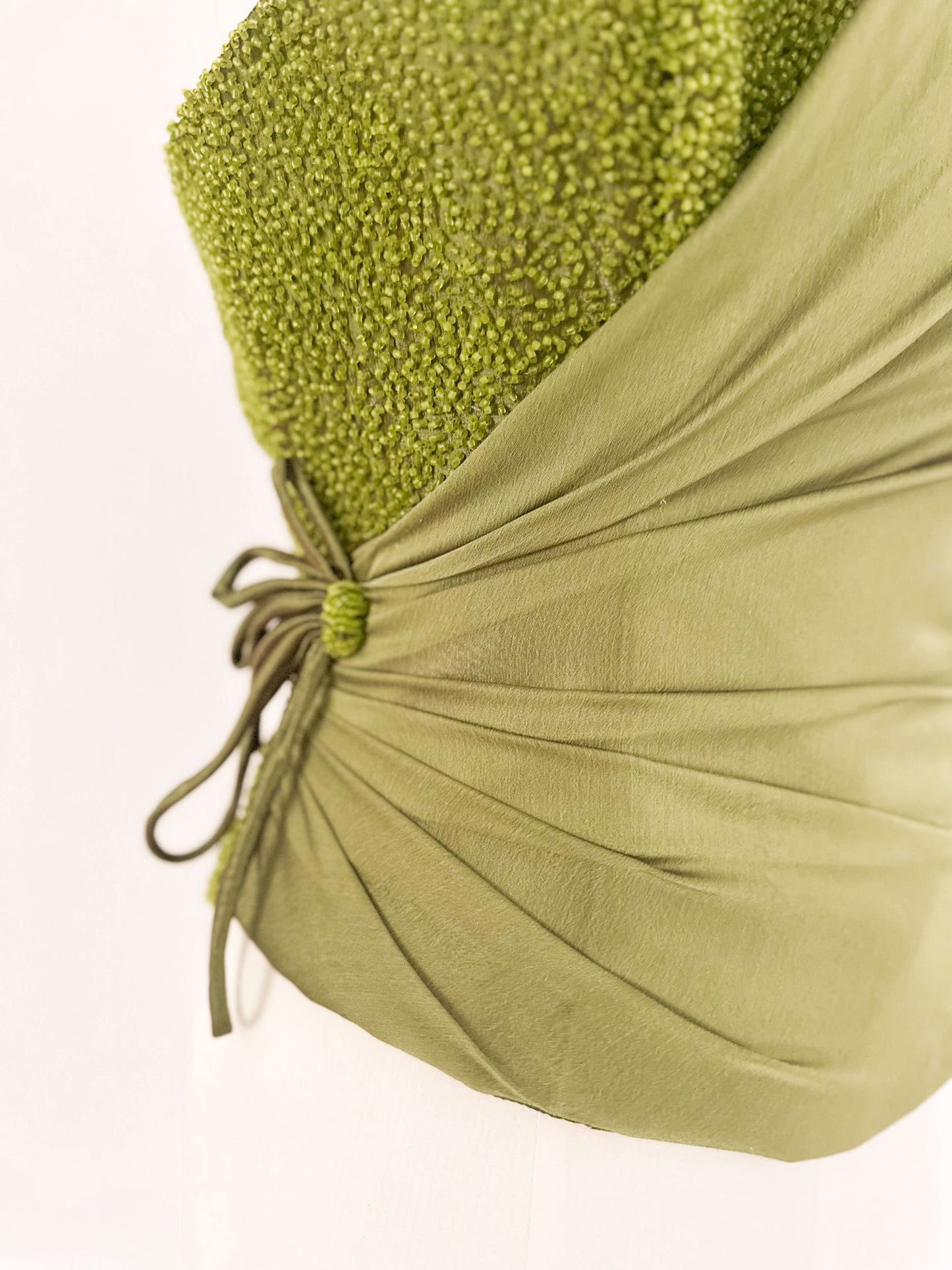GREEN SILK BEADED CORSET (XS - S)