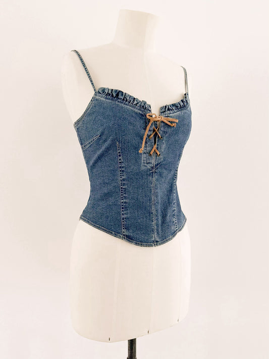 DENIM CORSET TOP (S - M)